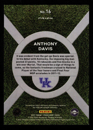 Anthony Davis 2021 Panini Prizm Draft Picks #16 On Campus Case Hit SSP Kentucky