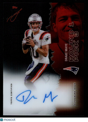 Drake Maye 2025 Topps Signature Class #VCCCA-DM Crystal Clear Auto SSP Patriots