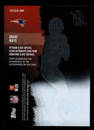 Drake Maye 2025 Topps Signature Class #VCCCA-DM Crystal Clear Auto SSP Patriots