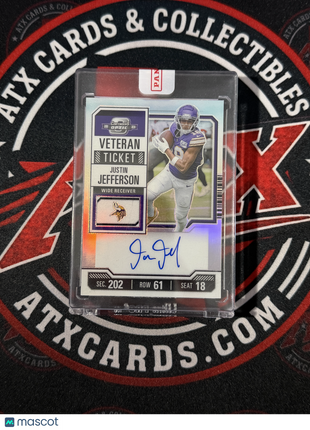 Justin Jefferson 2023 Contenders Optic #VTA-JJ Veterans Ticket /50 Auto Sealed