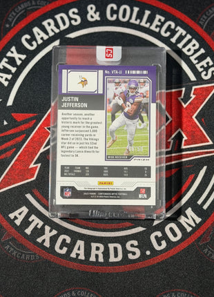 Justin Jefferson 2023 Contenders Optic #VTA-JJ Veterans Ticket /50 Auto Sealed