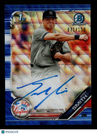 Josh Smith 2019 Bowman Draft #CDA-JS Blue Wave Refractor /150 1st Auto Yankees