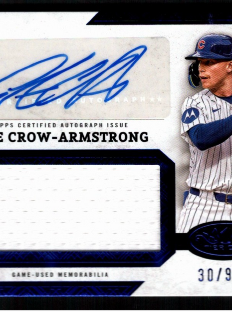 Pete Crow-Armstrong 2025 Topps Tier One #AJR-PC Blue /99 Patch Auto Chicago Cubs