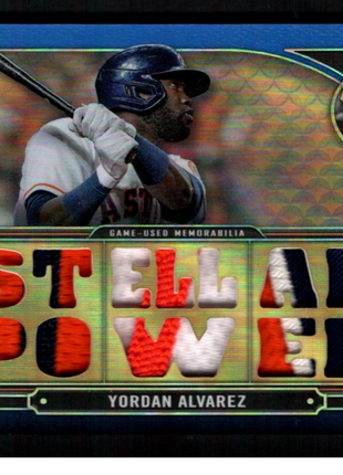 Yordan Alvarez 2022 Topps Triple Threads #TTR-YA3 Sapphire /3 Game-Worn Patch