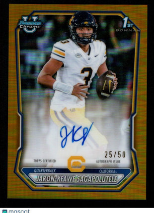 Jaron-Keawe Sagapolutele 2026 Bowman Chrome #BCPA-JS Gold Refractor /50 1st Auto
