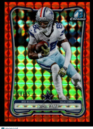 CeeDee Lamb 2026 Bowman Chrome #BCV-27 Orange Geometric Refractor /25 Cowboys