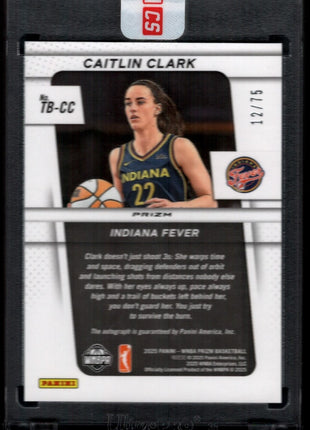 Caitlin Clark 2025 Panini Prizm WNBA #TB-CC Blue Prizm /75 Auto Fever Sealed