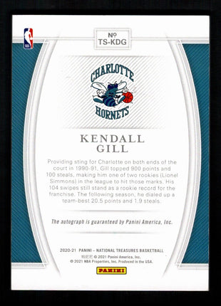 Kendall Gill 2020-21 National Treasures Treasured Signatures Bronze /25 Auto