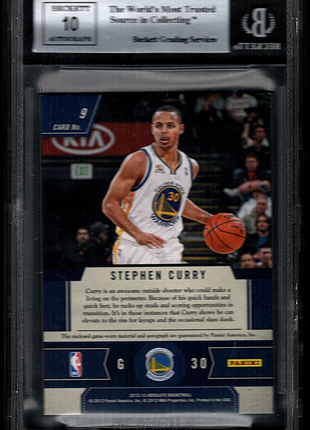 Stephen Curry 2012 Absolute #9 Frequent Flyer Patch /74 Auto BGS8.5 NM-MT+