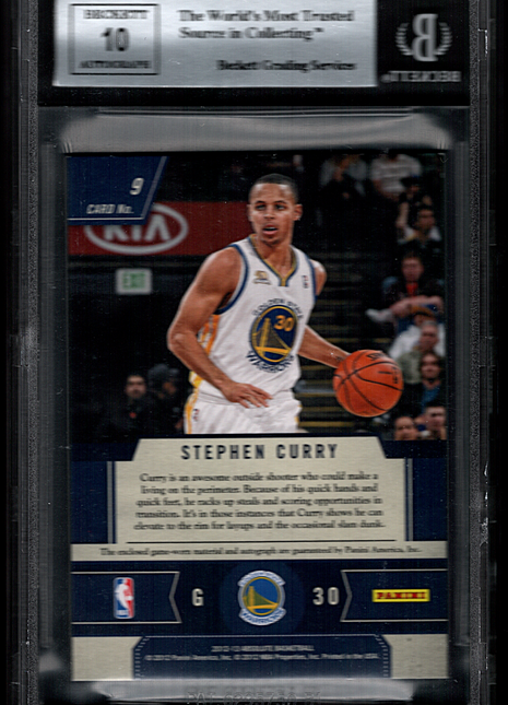 Stephen Curry 2012 Absolute #9 Frequent Flyer Patch /74 Auto BGS8.5 NM-MT+