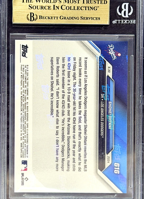 Shohei Ohtani 2024 Topps Now #616 43/43 Season BGS9.5 GEM MT Dodgers