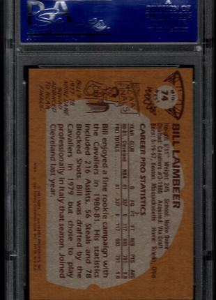 Bill Laimbeer 1981 Topps #74 Mid West PSA8 NM-MT Cavaliers