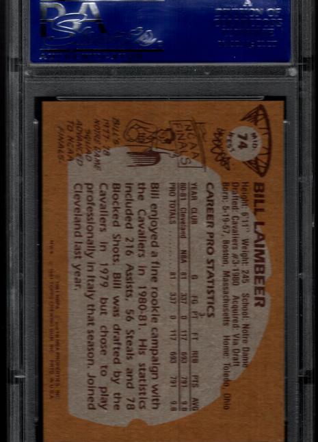 Bill Laimbeer 1981 Topps #74 Mid West PSA8 NM-MT Cavaliers