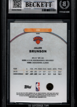 Jalen Brunson 2025-26 Finest #226 Gold Geometric Refractor /10 BGS9 MINT Knicks