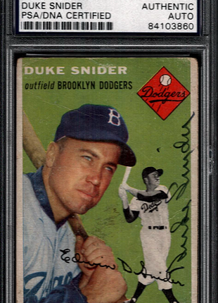 Duke Snider 1954 Topps #32 In Person Auto PSA/DNA Authentic Dodgers