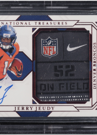 Jerry Jeudy 2020 National Treasures Rookie Sigs Red Laundry Tag 1/1 RC Auto