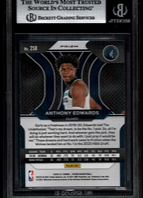 Anthony Edwards 2020-21 Panini Prizm #258 Silver Prizm Rookie RC BGS9 MINT