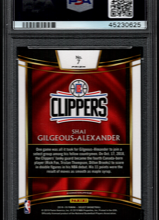 Shai Gilgeous-Alexander 2018-19 Panini Select #7 Tri Color Prizm RC PSA9 MINT