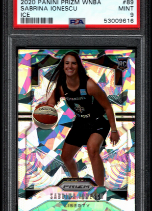 Sabrina Ionescu 2020 Panini Prizm WNBA #89 Ice Rookie RC PSA9 MINT