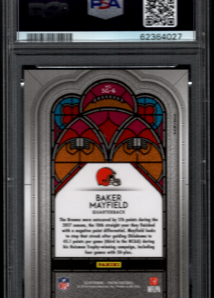 Baker Mayfield 2018 Panini Prizm #SG-6 Stained Glass SSP Case Hit RC PSA9 MINT