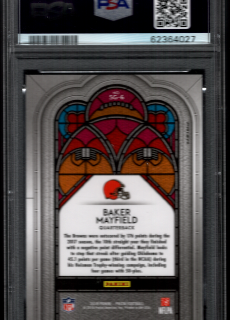 Baker Mayfield 2018 Panini Prizm #SG-6 Stained Glass SSP Case Hit RC PSA9 MINT
