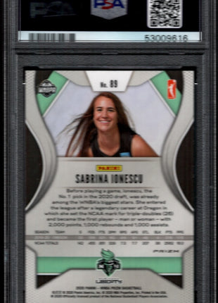 Sabrina Ionescu 2020 Panini Prizm WNBA #89 Ice Rookie RC PSA9 MINT