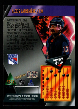Alexis Lafrenière 2024-25 Skybox Metal Universe #RT-14 Retro Metal SP Rangers
