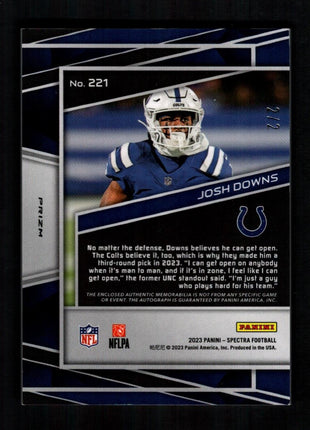 Josh Downs 2023 Panini Spectra #221 Nebula Laundry Tag Autograph /2 RC Auto