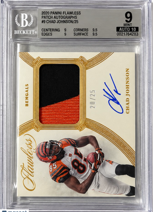 Chad Johnson 2020 Panini Flawless #9 Patch /20 Autograph Auto BGS9/10 MINT