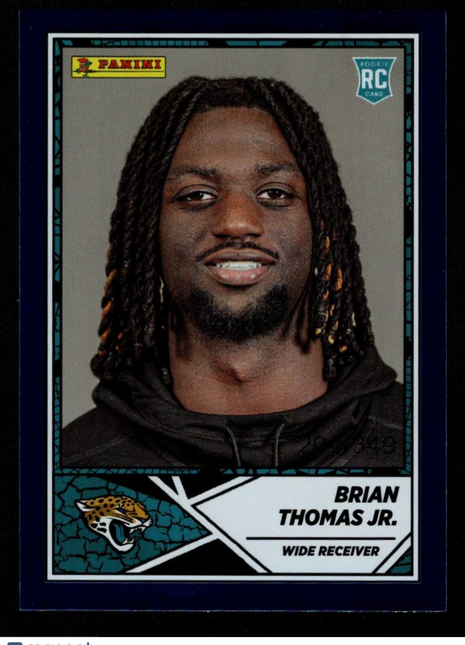 Brian Thomas Jr. 2024 Panini NFL Sticker & Card Collection #81 Blue Foil /349 RC