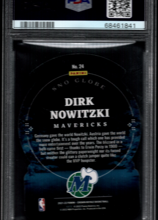 Dirk Nowitzki 2021 Panini Crown Royale #24 Sno Globe /99 PSA10 GEM MT Pop 1