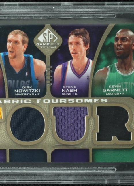 Kobe Bryant/Nash/Nowitzki/Garnett 2009 SP Game Used /50 Quad Patch BGS9.5 GEM MT