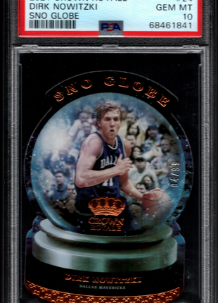 Dirk Nowitzki 2021 Panini Crown Royale #24 Sno Globe /99 PSA10 GEM MT Pop 1