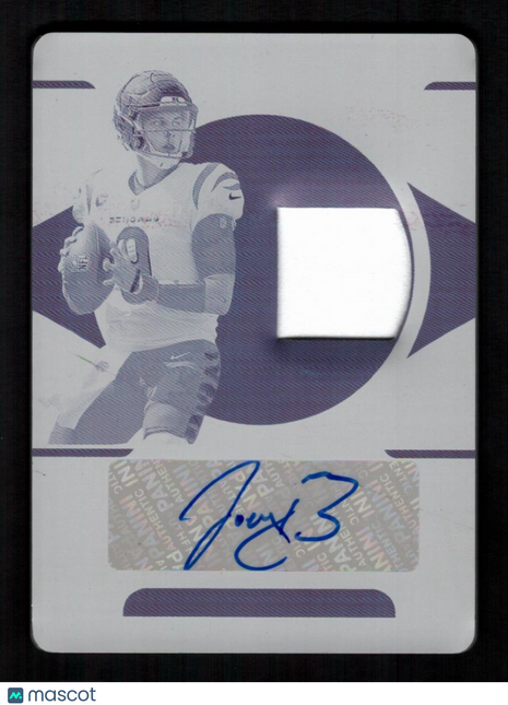 Joe Burrow 2021 National Treasures Black Printing Plate 1/1 Patch Auto Bengals