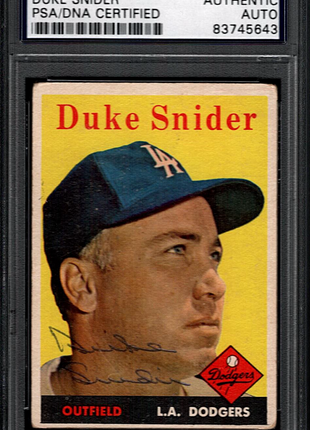 Duke Snider 1958 Topps #88 HOF In Person Auto PSA/DNA Authentic Dodgers