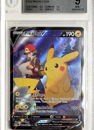 Pikachu V TGUR 2022 Pokemon TCG Sword & Shield #TG16 Lost Origin BGS9 MINT