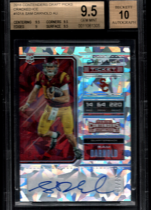 Sam Darnold 2018 Panini Contenders DP Cracked Ice /23 RC Auto BGS9.5/10 GEM MT