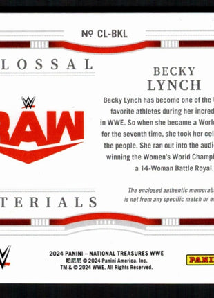 Becky Lynch 2024 Panini National Treasures WWE Colossal Materials /99 Patch