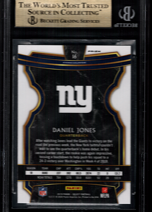 Daniel Jones 2019 Select #16 Prizm Silver Rookie RC BGS9.5 GEM MT Giants