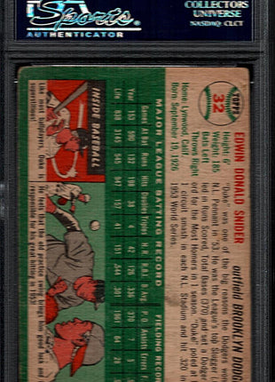 Duke Snider 1954 Topps #32 In Person Auto PSA/DNA Authentic Dodgers