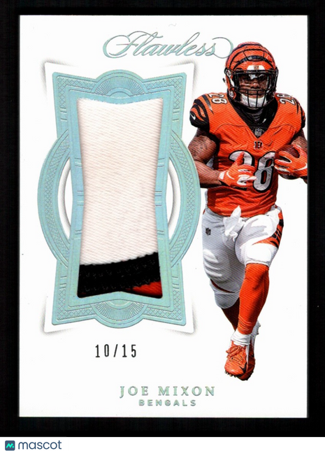 Joe Mixon 2018 Panini Flawless #PA-JM Silver Game-Used Patch /15 Bengals