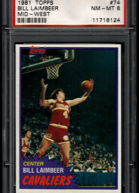 Bill Laimbeer 1981 Topps #74 Mid West PSA8 NM-MT Cavaliers