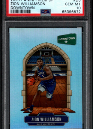 Zion Williamson 2020 Panini Prizm DP #D5 Downtown Case Hit SSP PSA10 GEM MT