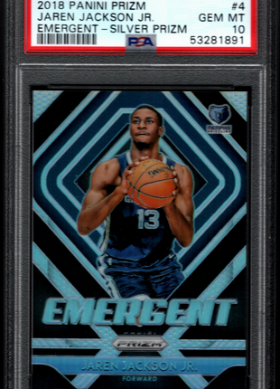 Jaren Jackson Jr. 2018-19 Panini Prizm #4 Emergent Silver RC PSA10 GEM MT