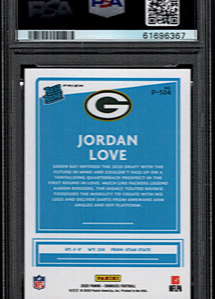 Jordan Love 2020 Panini Donruss #P304 Optic Preview Red/Green RC PSA10 GEM MT