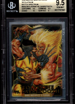 Wolverine vs. Sabretooth 2024 SkyBox Marvel #BS3 Platinum Battle BGS9.5 GEM MT