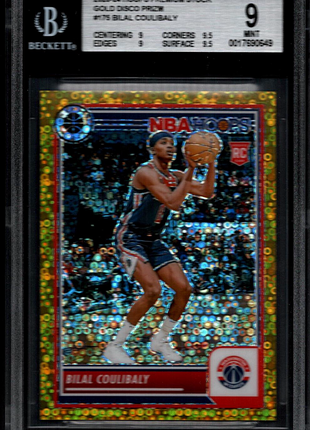 Bilal Coulibaly 2023-24 Hoops Premium Stock #175 Gold Disco /10 RC BGS9 MINT