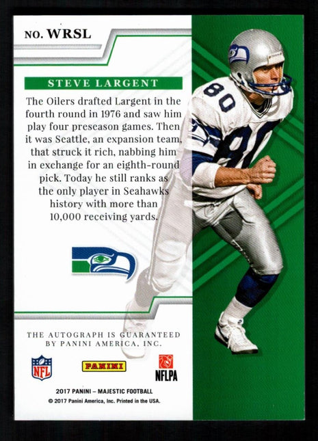 Steve Largent 2017 Panini Majestic #WRSL Wondrous Receivers Ruby /10 Auto