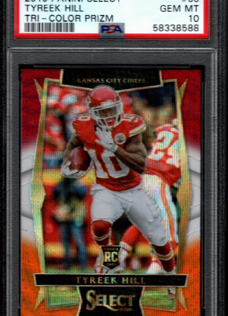 Tyreek Hill 2016 Panini Select #65 Tri-Color Prizm Rookie RC PSA10 GEM MT Chiefs