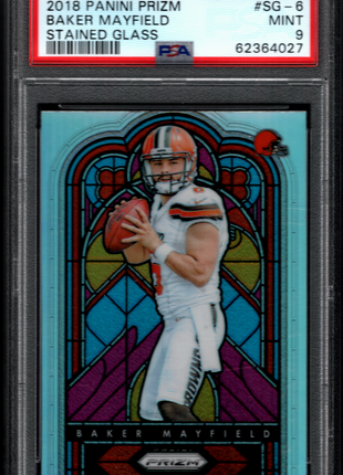 Baker Mayfield 2018 Panini Prizm #SG-6 Stained Glass SSP Case Hit RC PSA9 MINT